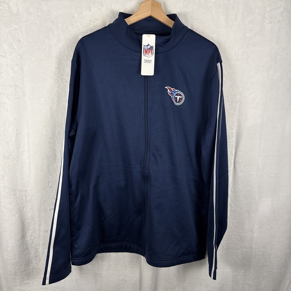 Tennessee Titans NFL Team Apperal Full Zip Jacket Sweatshirt Blue Size Large NWT